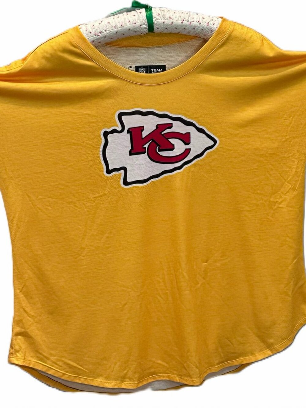 Kansas City Chiefs NFL Team Apparel XL Gold Oversized Dolman Batwing Tee